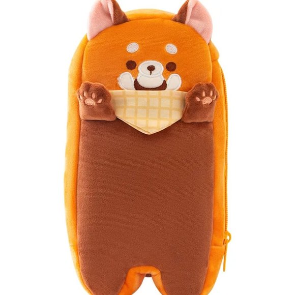 Red Panda Plush Pencil Case | Kawaii School Pouch Office Organizer Storage - Picture 4 of 9